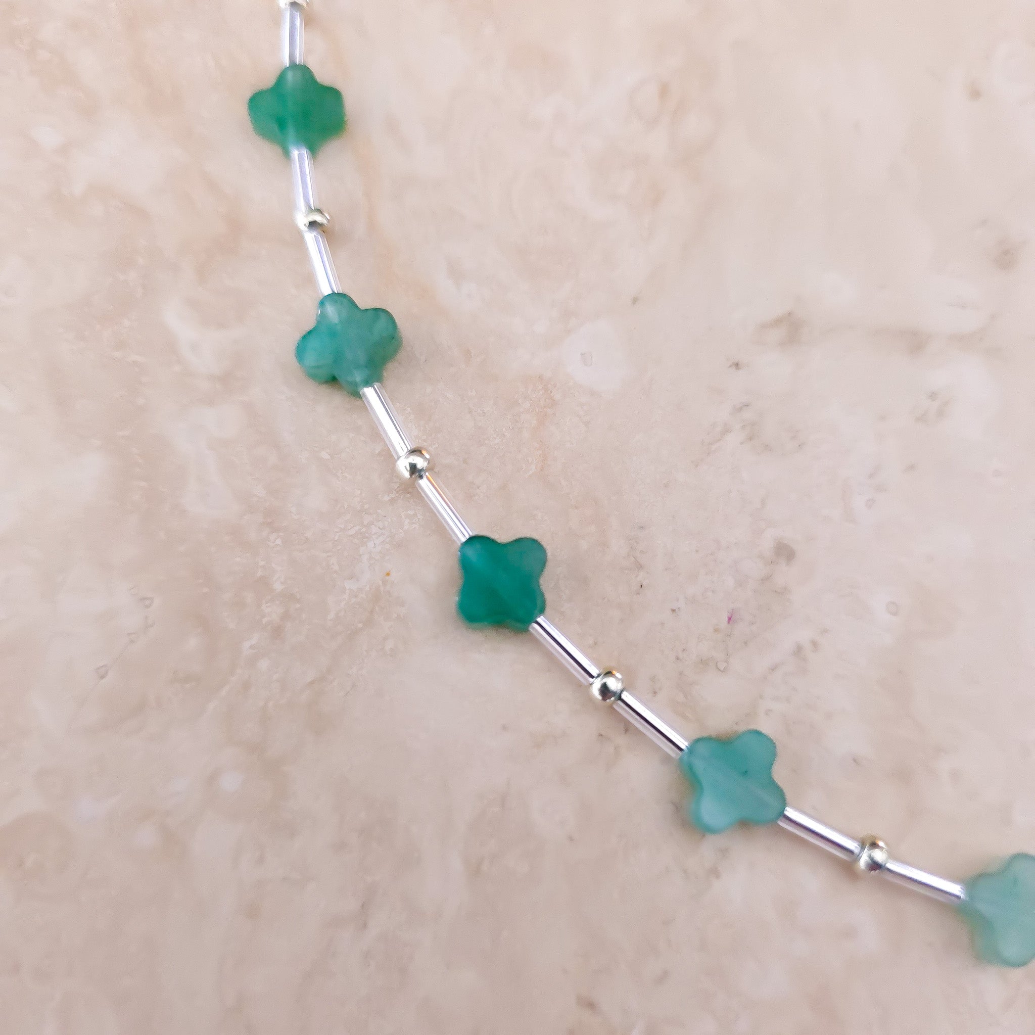 Ora green silver necklace