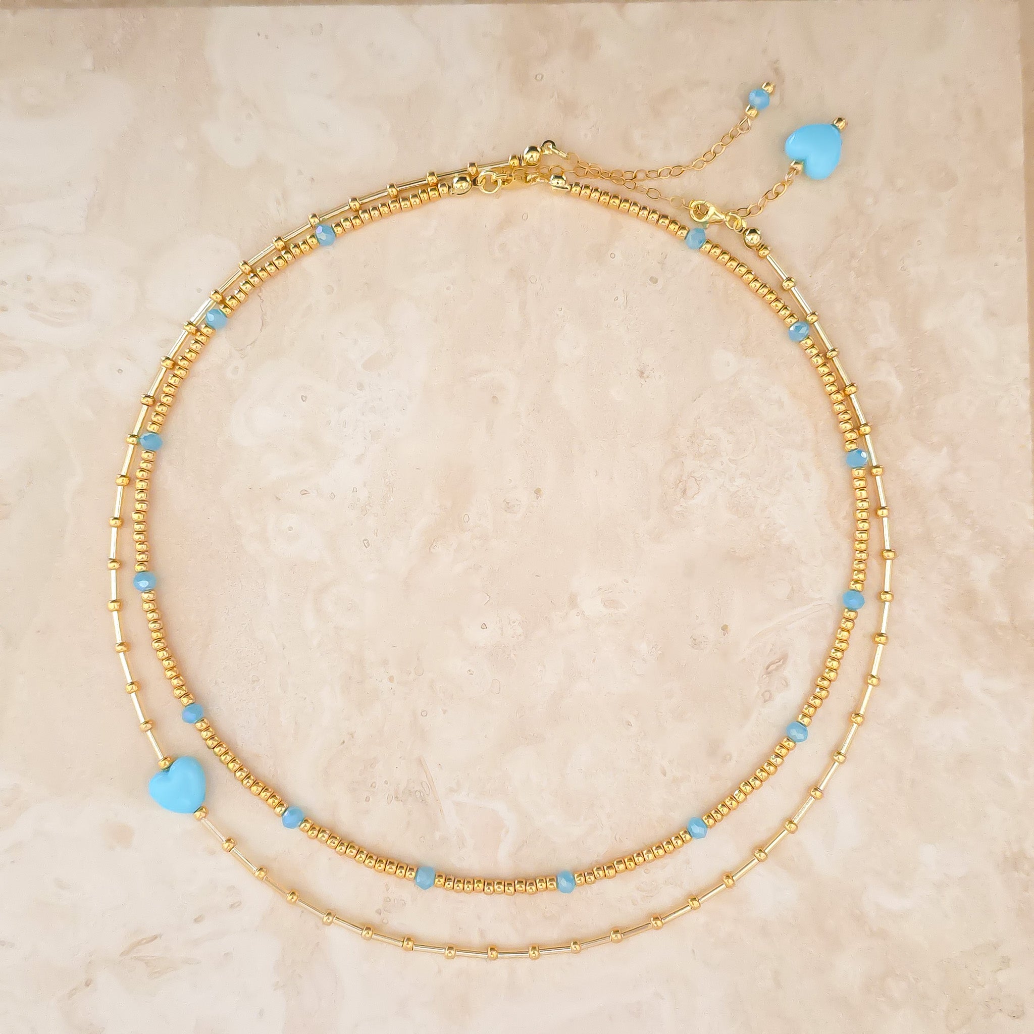 Mila necklace set Blue