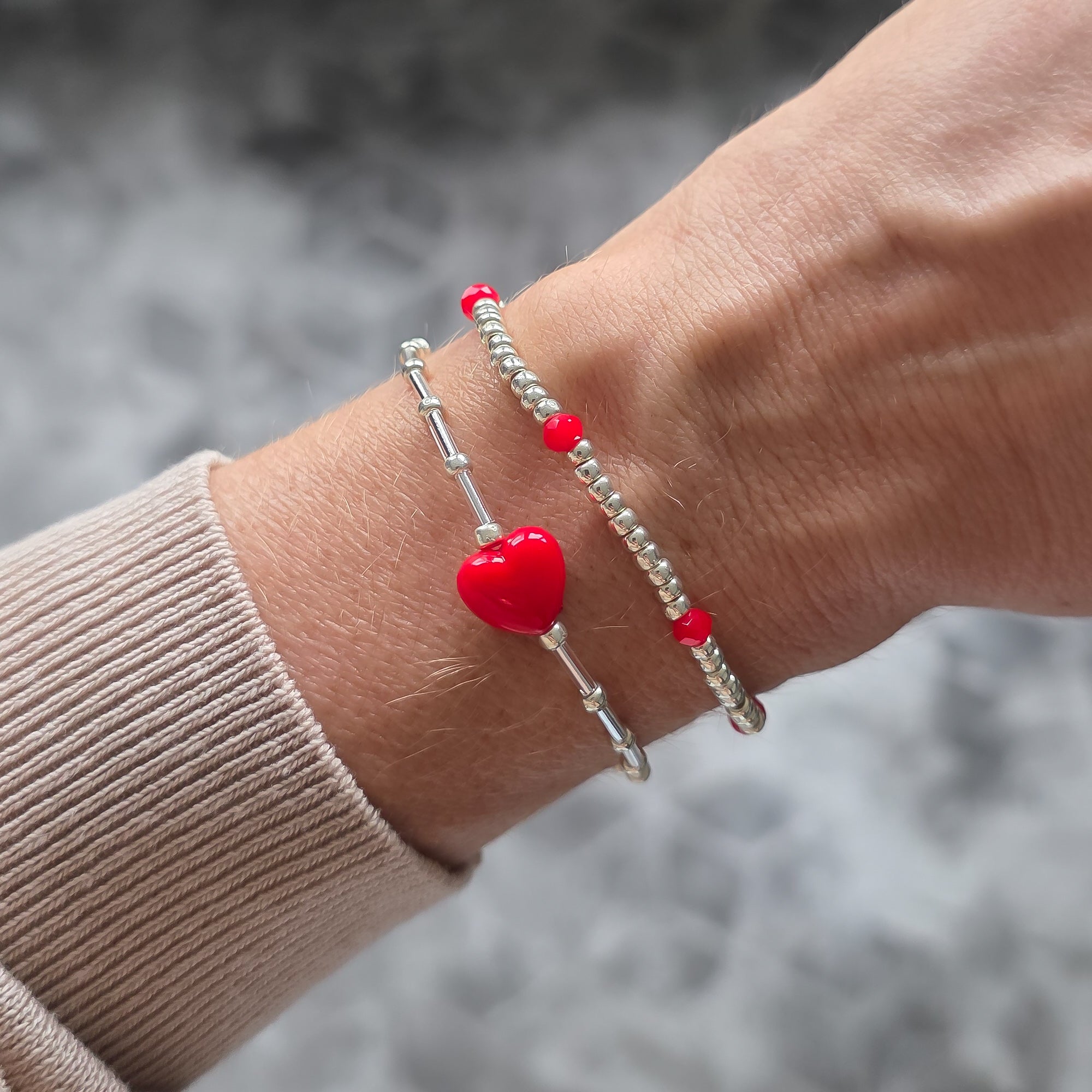 Mila Red set Silver