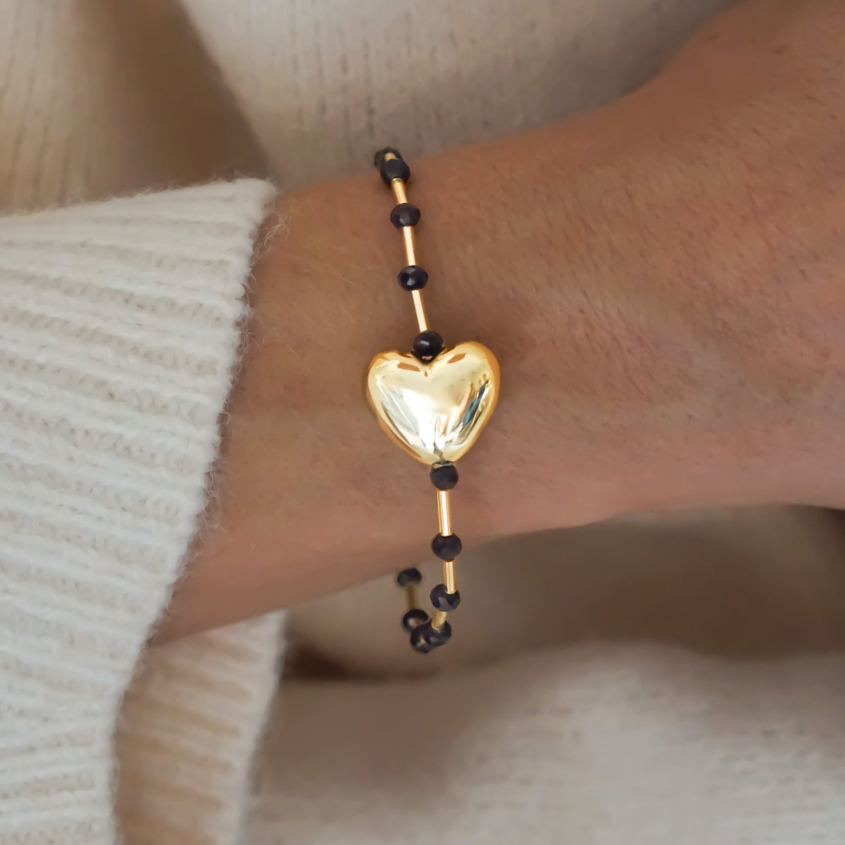 Black Polka Dot Heart