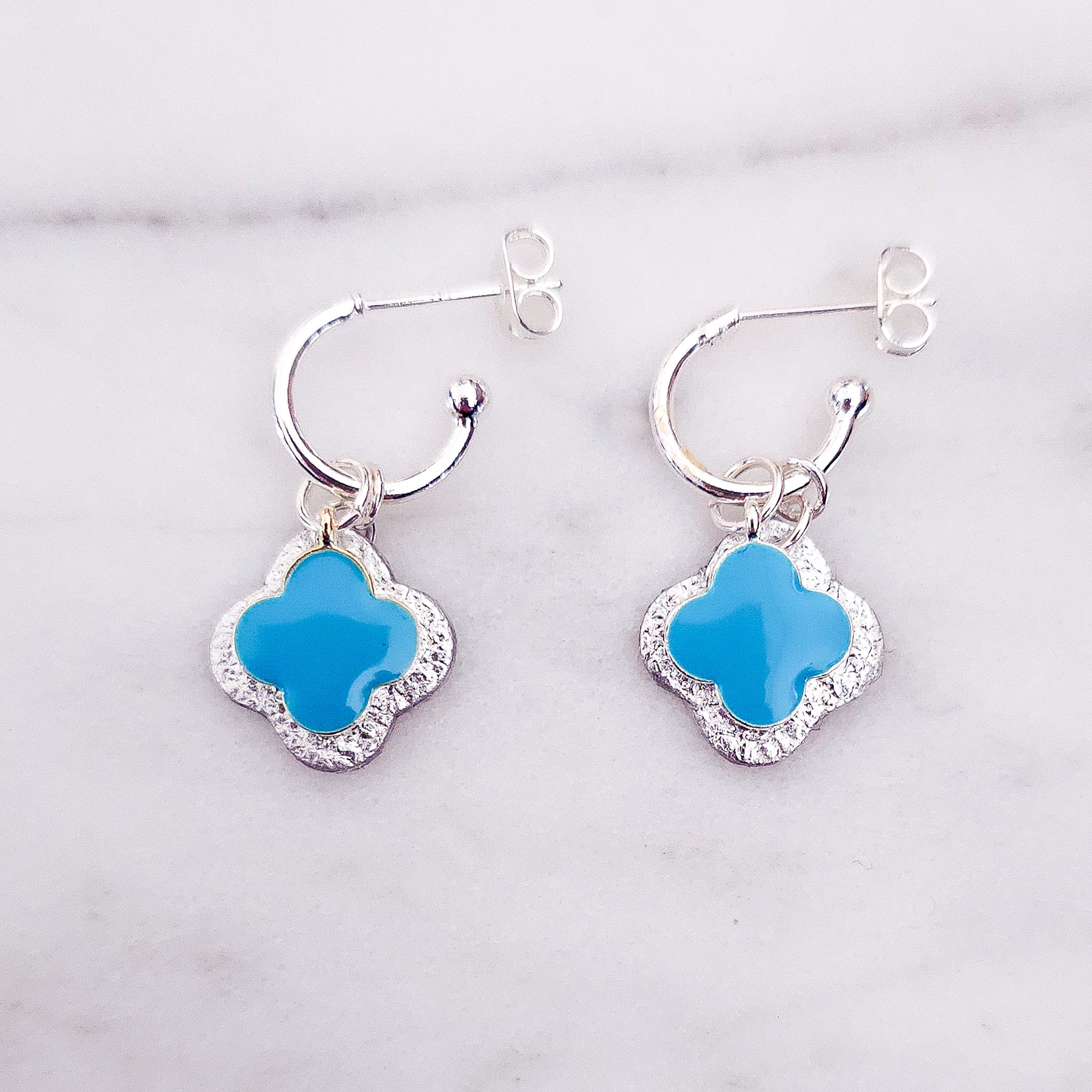 Clover silver blue
