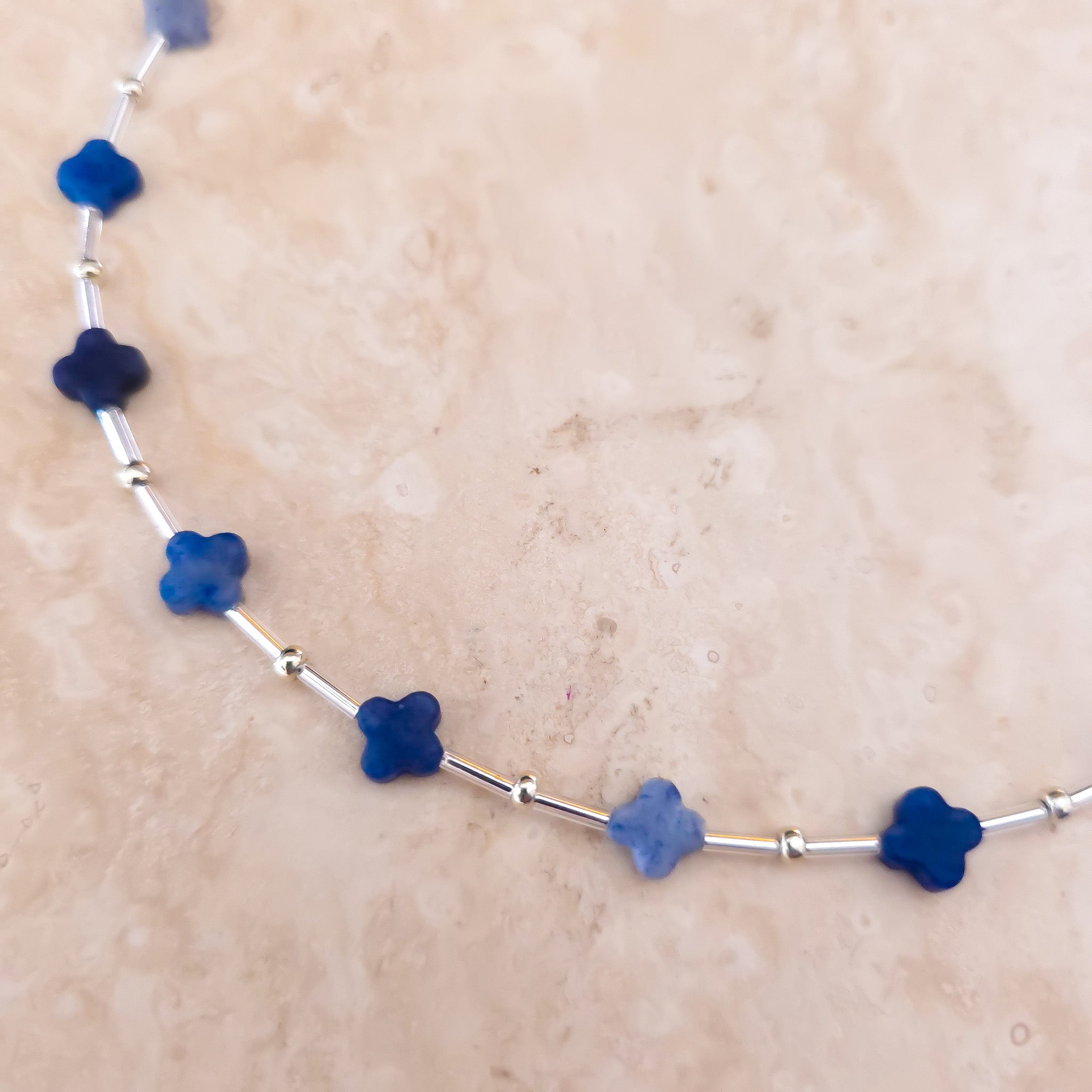 Ora blue silver necklace