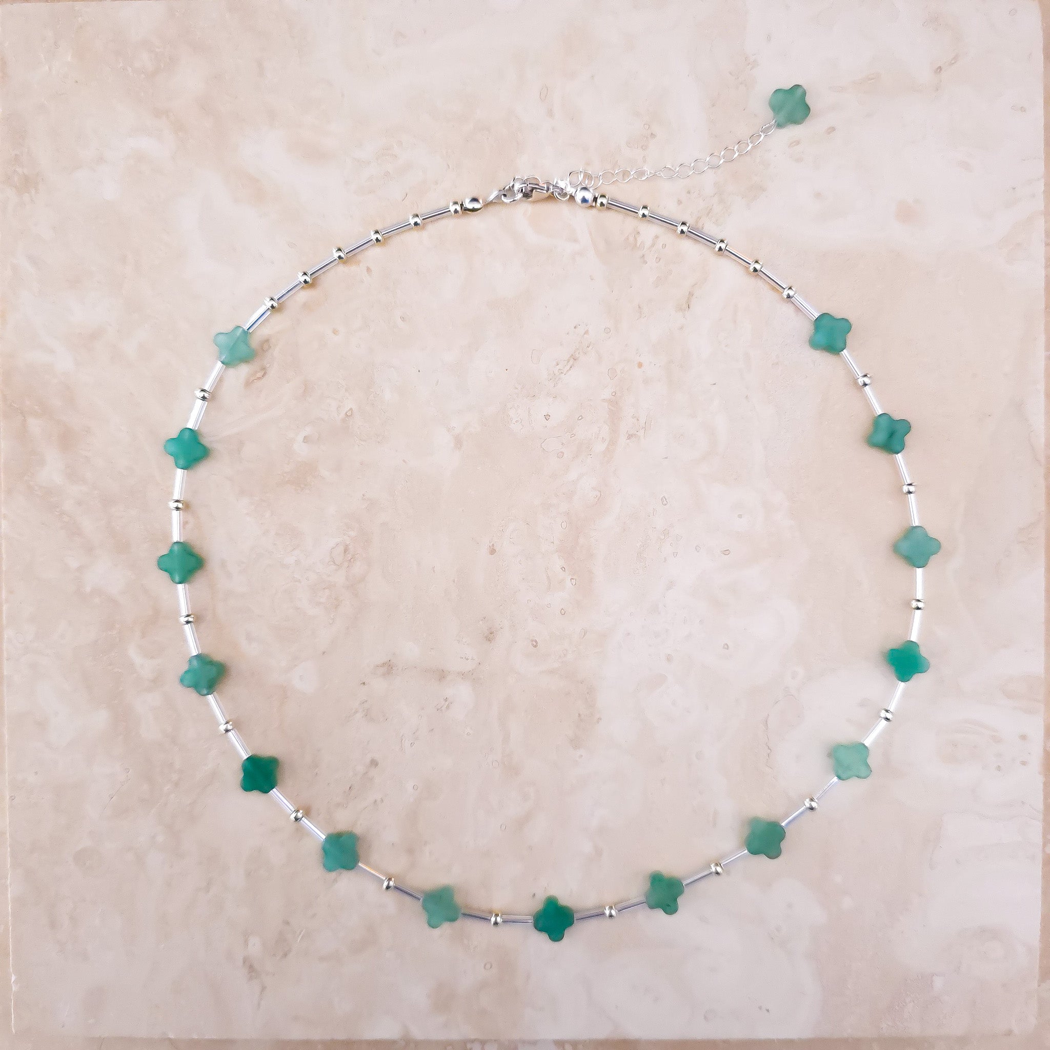 Ora green silver necklace