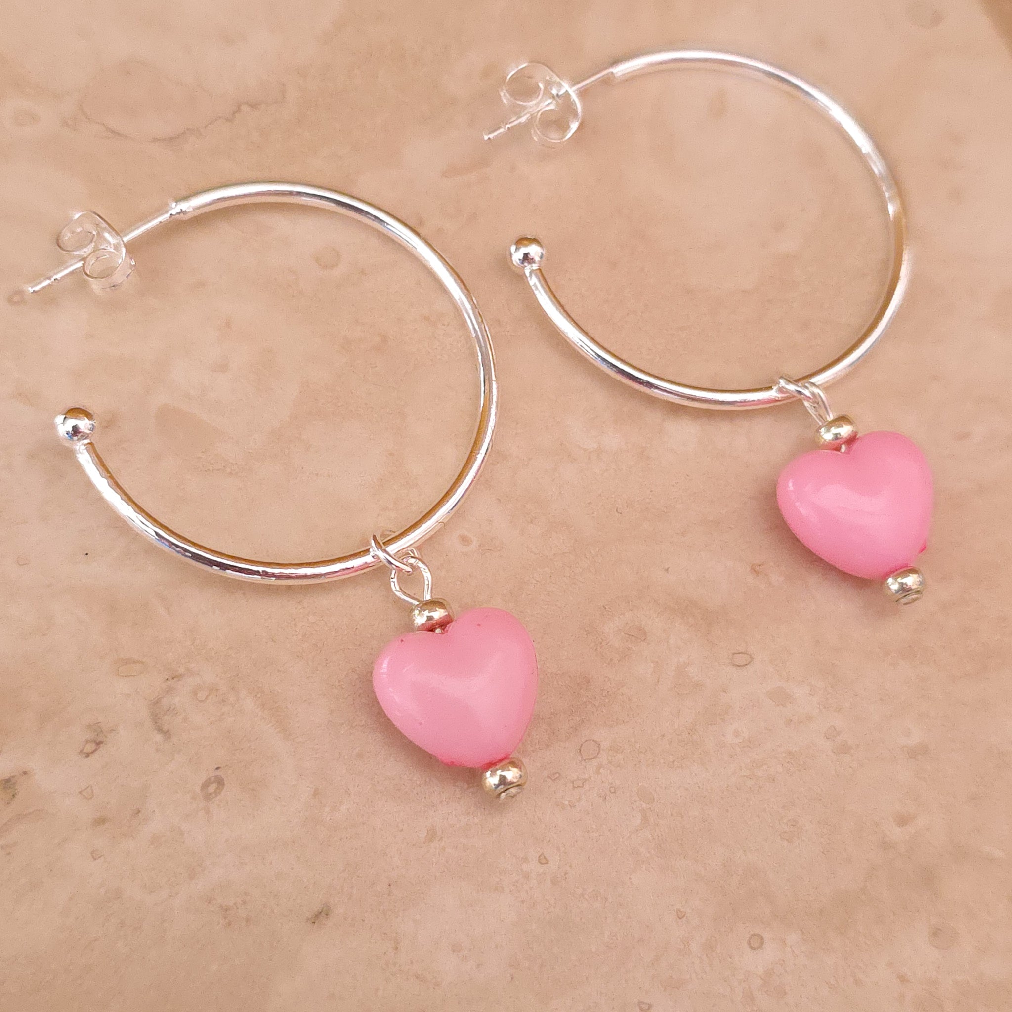 Mila Light pink earrings silver