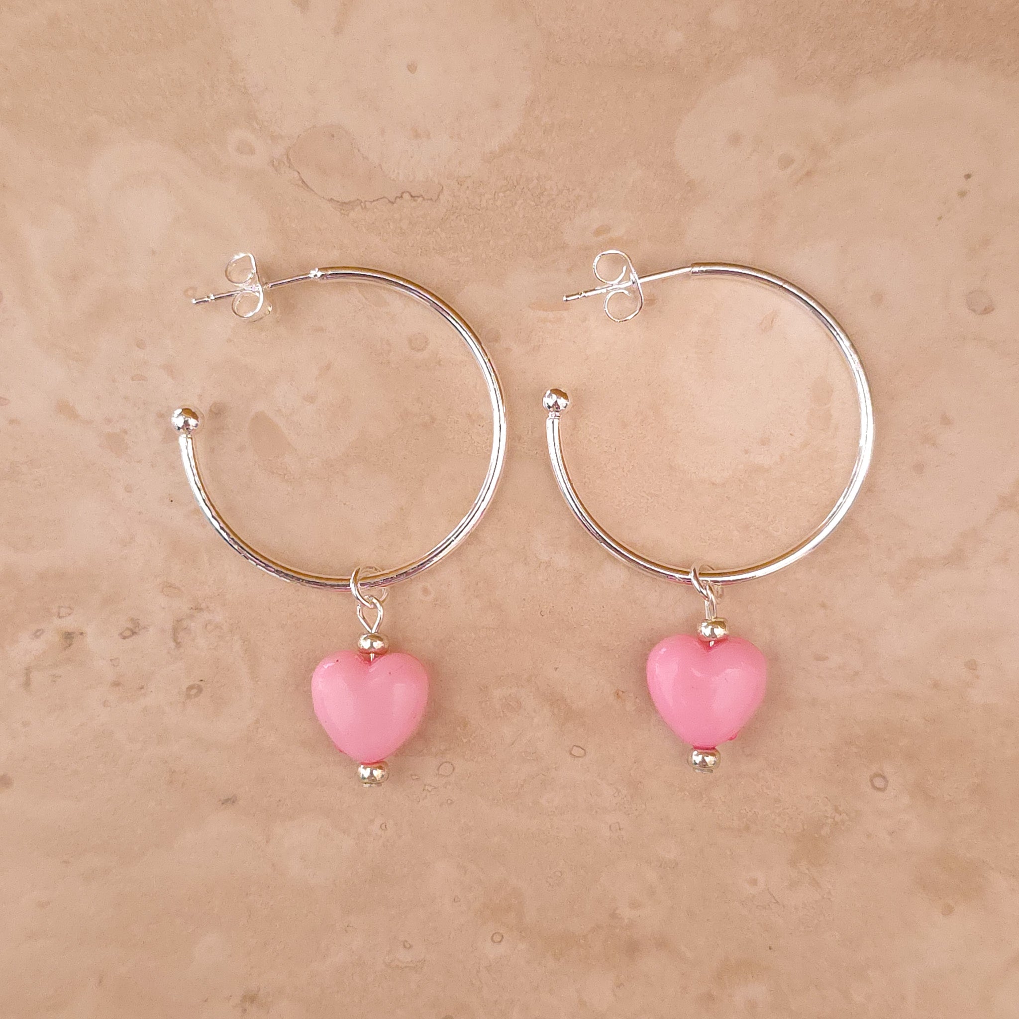 Mila Light pink earrings silver