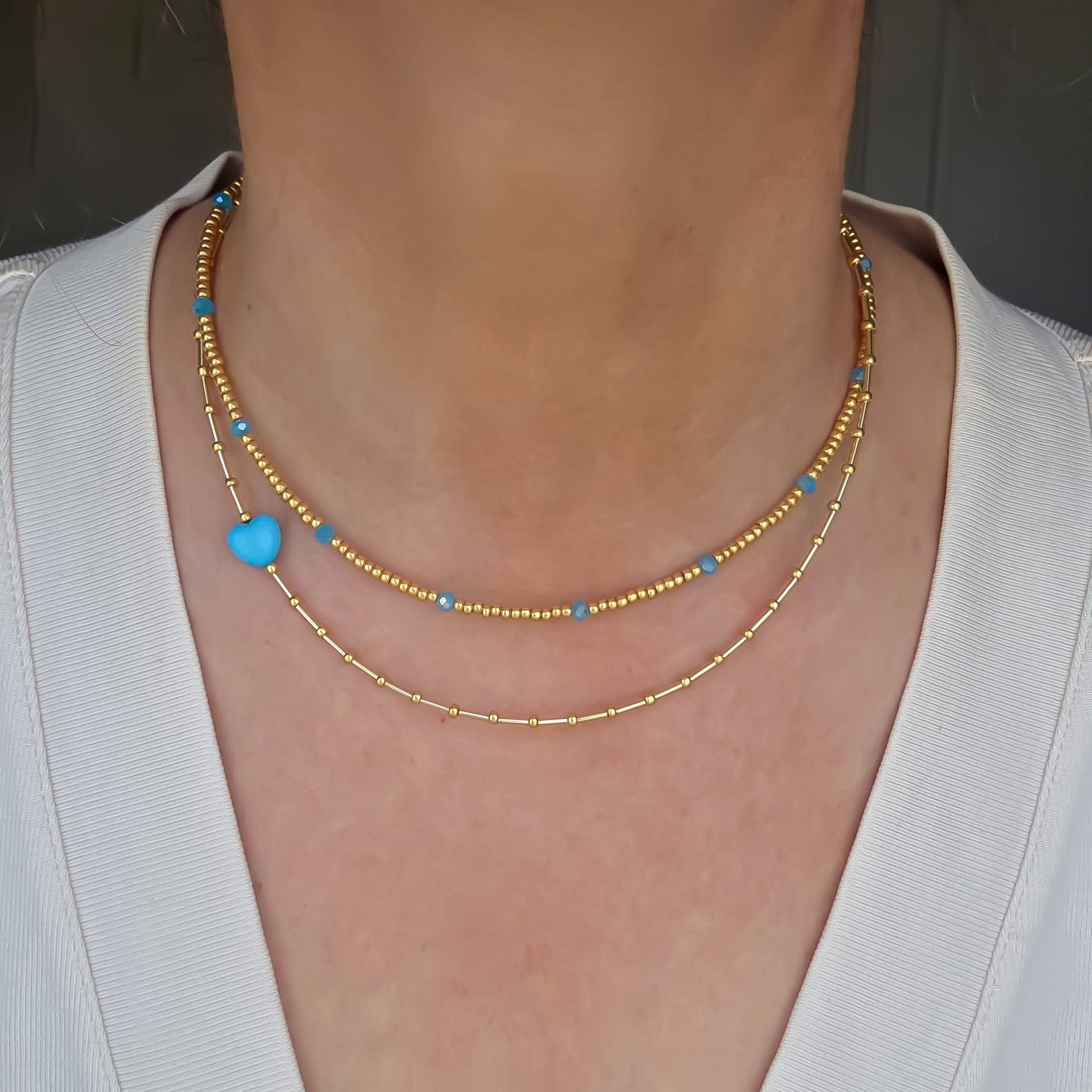 Mila necklace set Blue