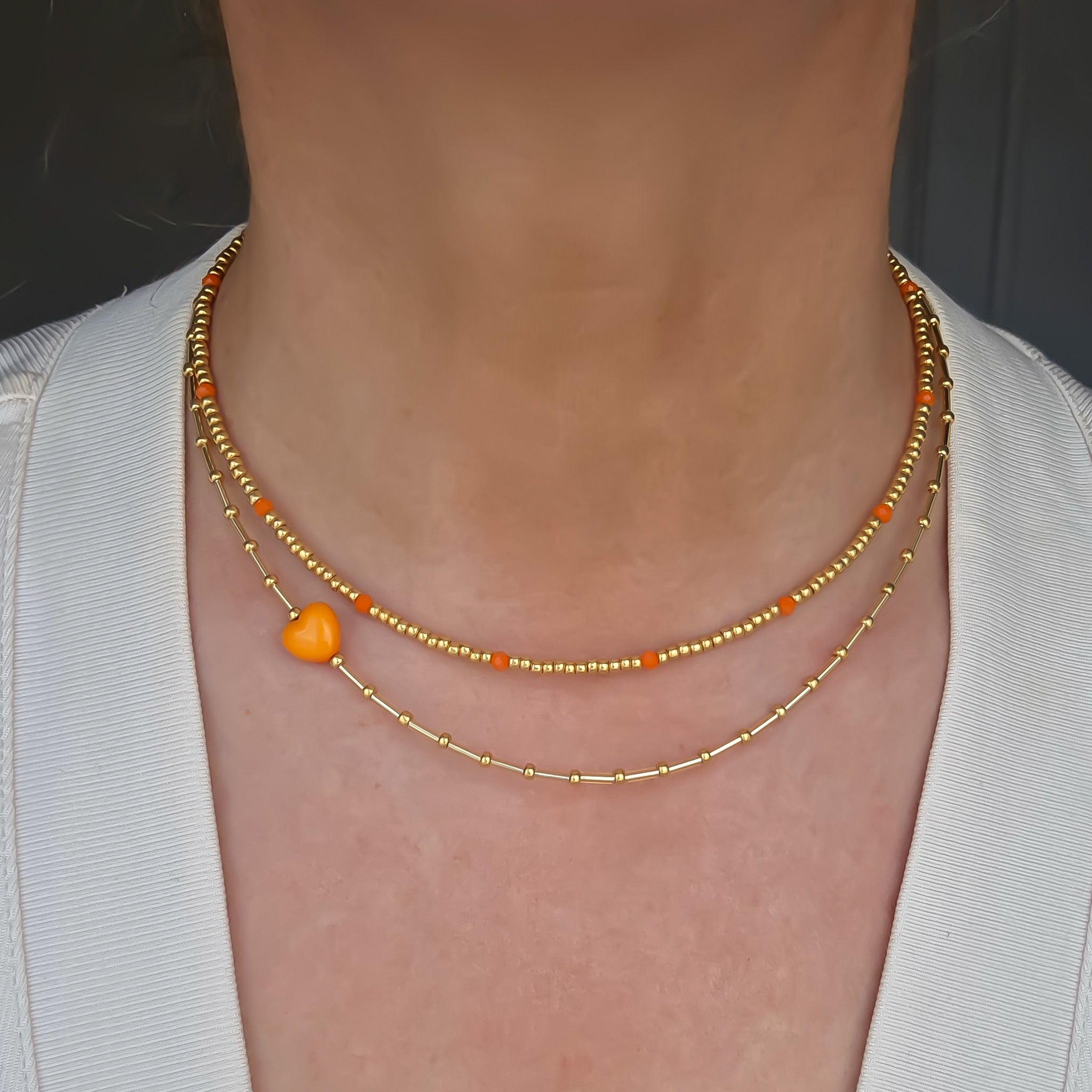 Mila necklace set Orange