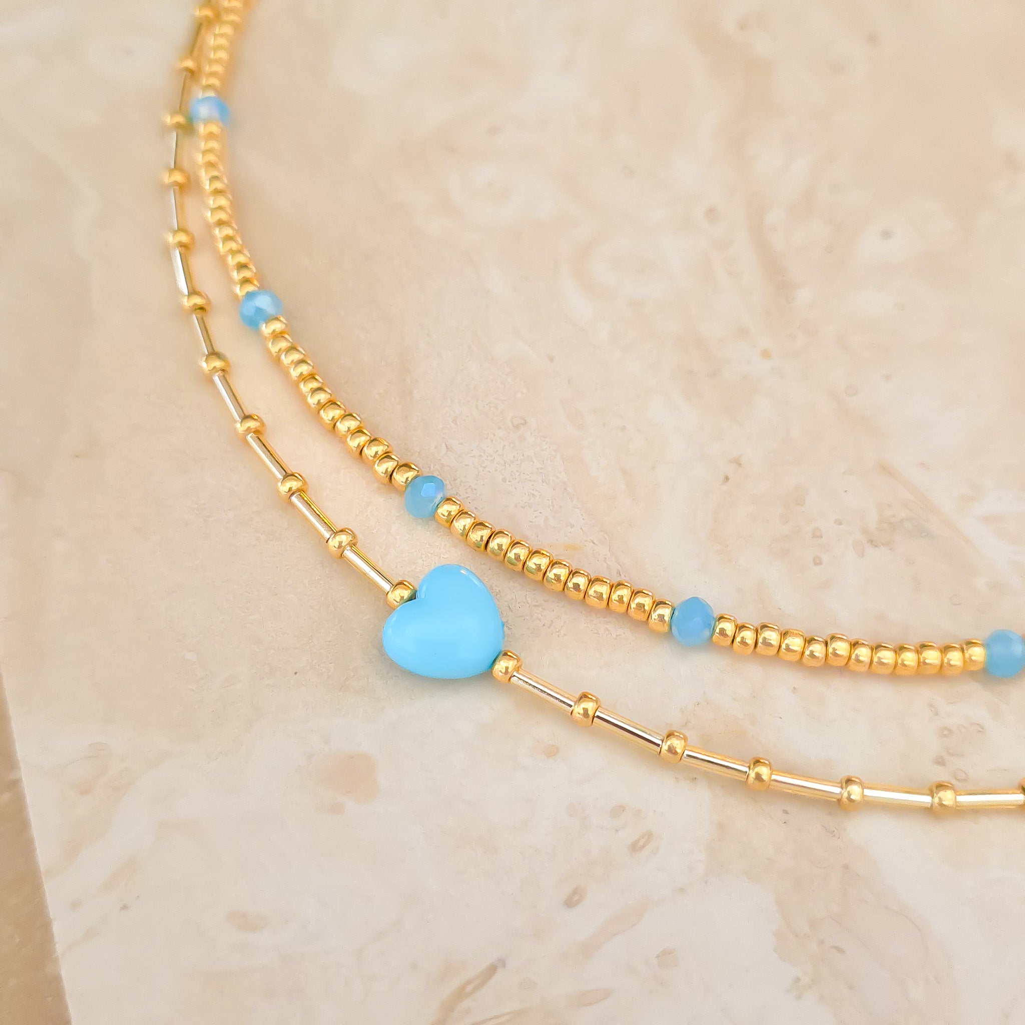 Mila necklace set Blue