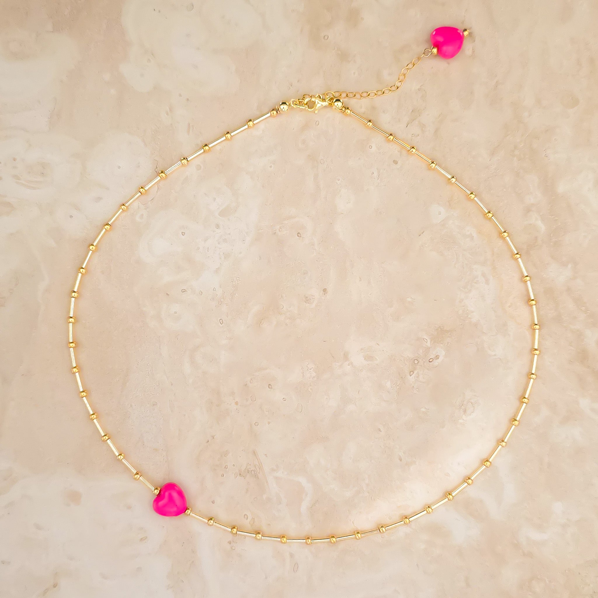 Mila necklace Hot Pink