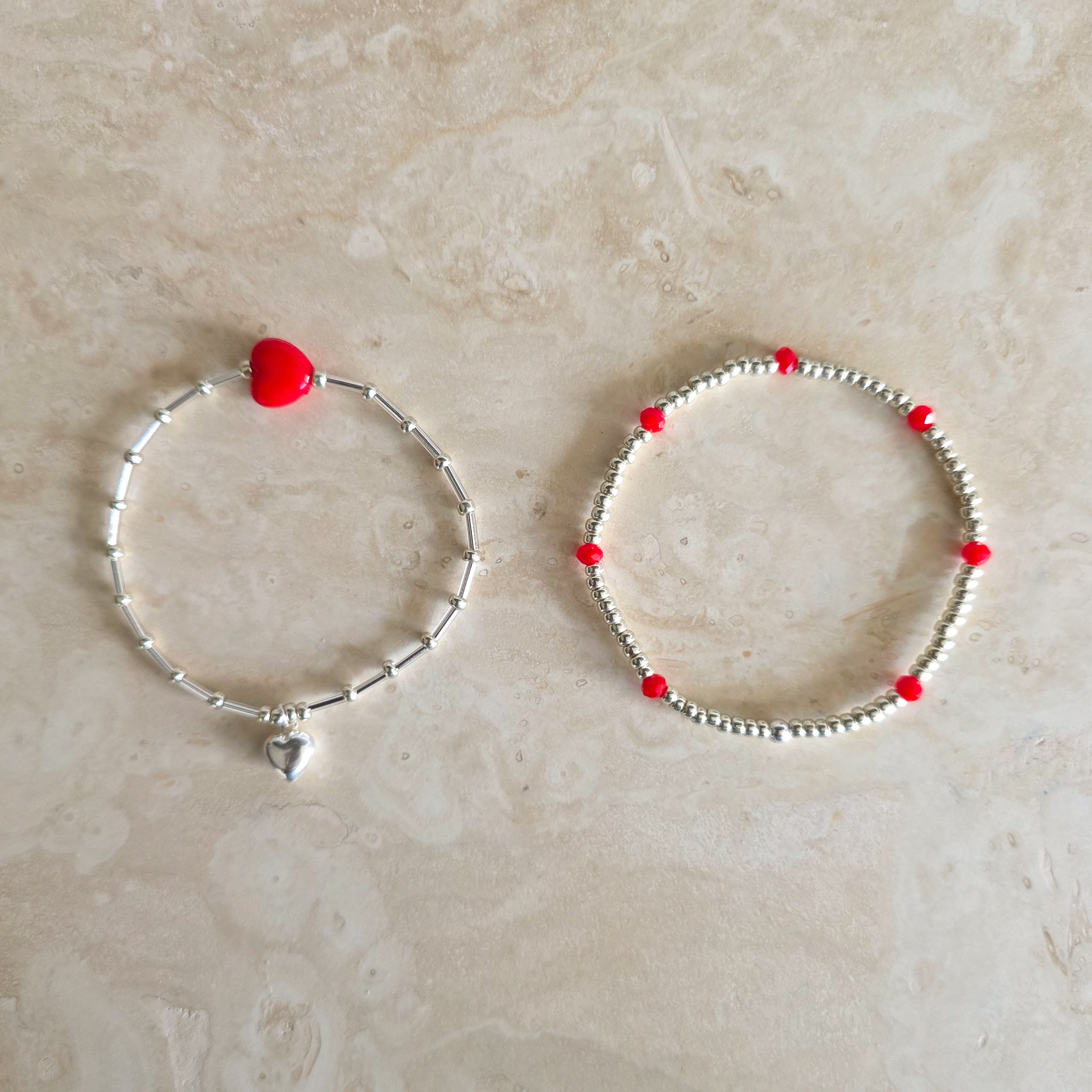 Mila Red set Silver