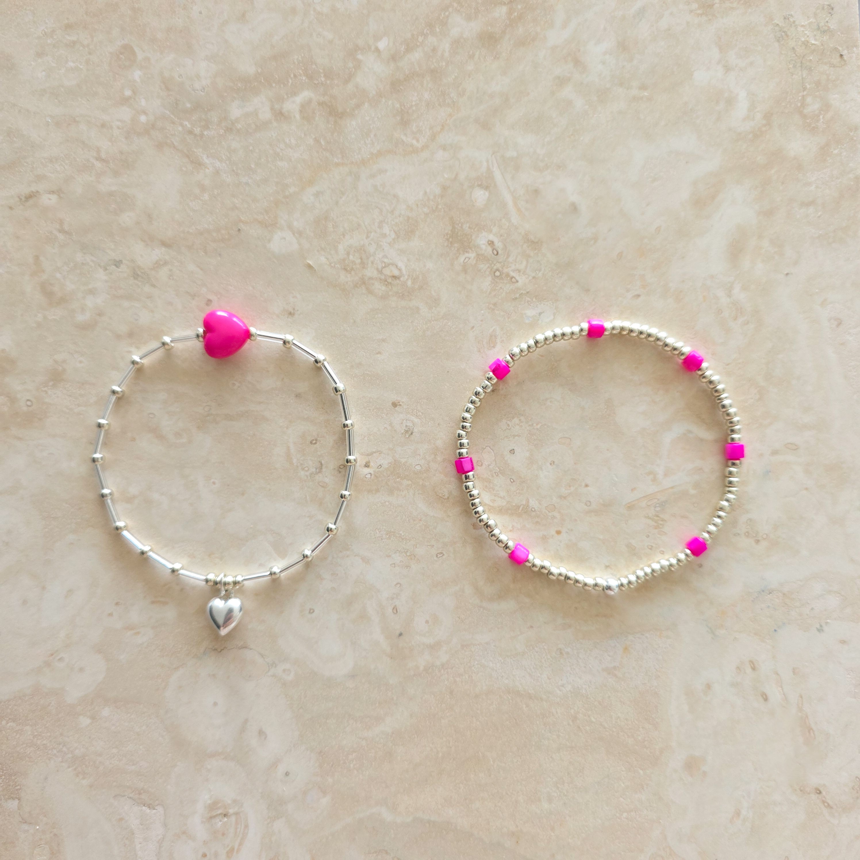 Mila Hot Pink set Silver