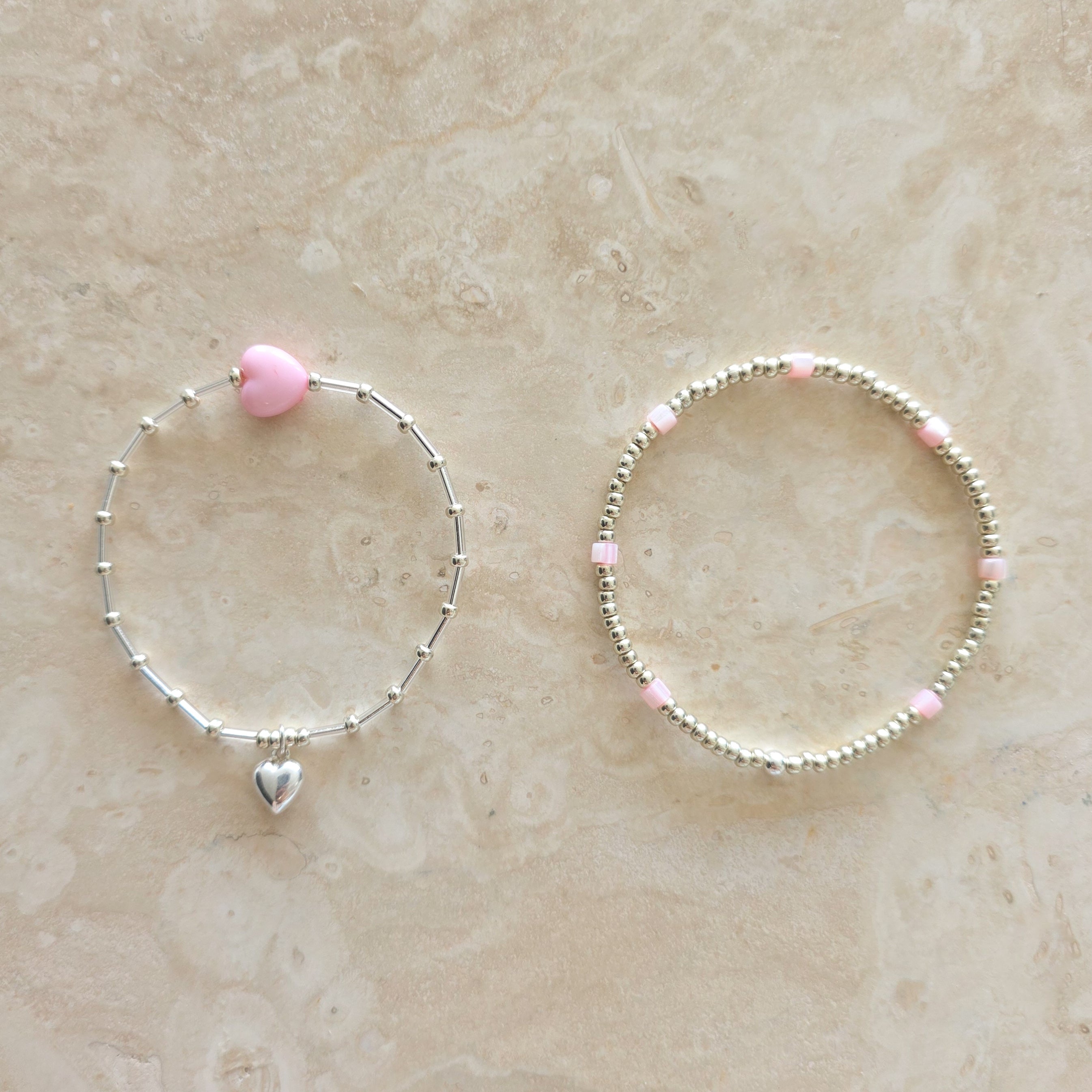 Mila Light pink set Silver