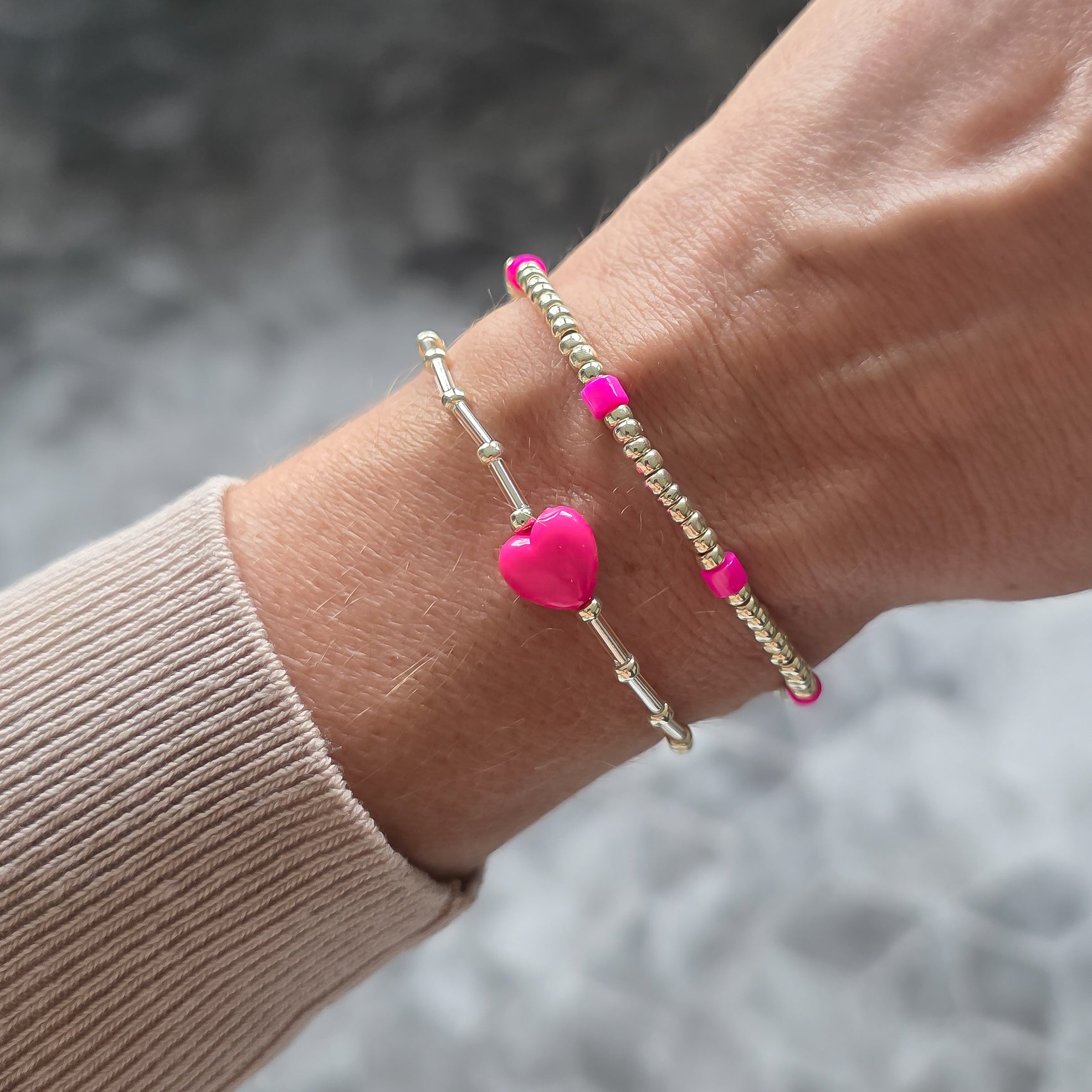 Mila Hot Pink set Silver
