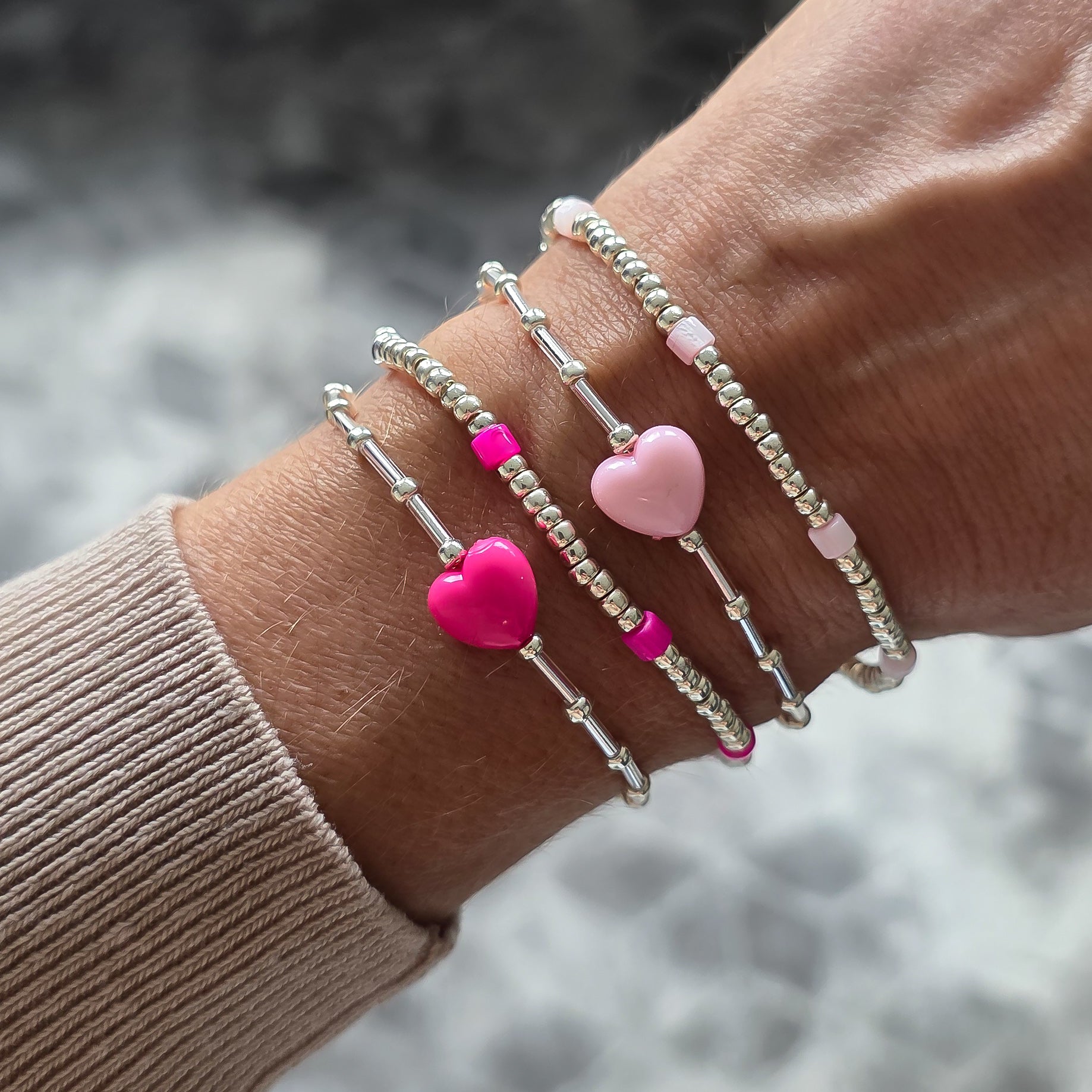 Mila Hot Pink set Silver