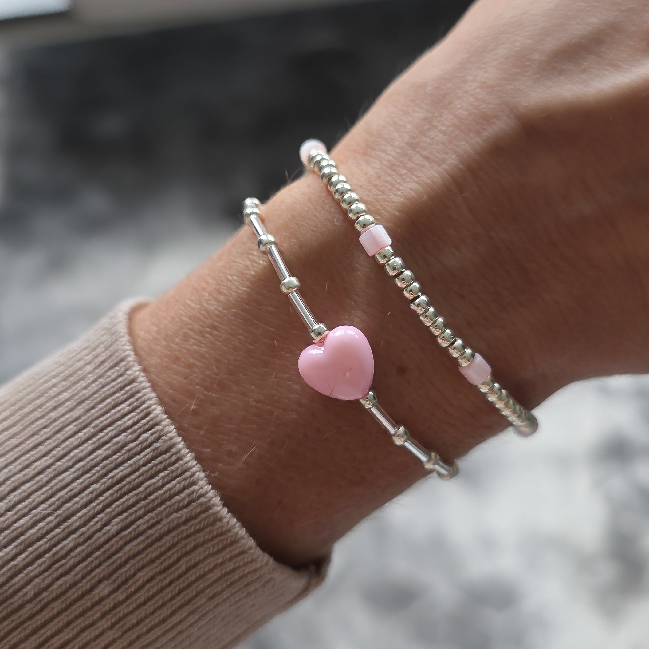 Mila Light pink set Silver