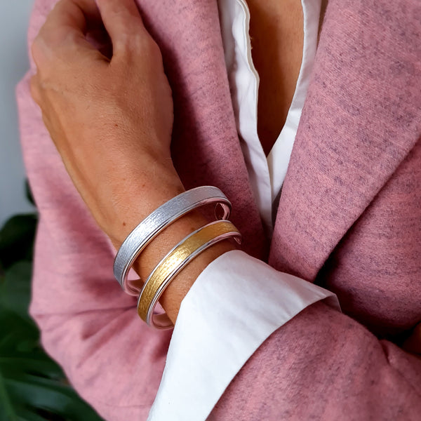 Silver bracelet with Gold