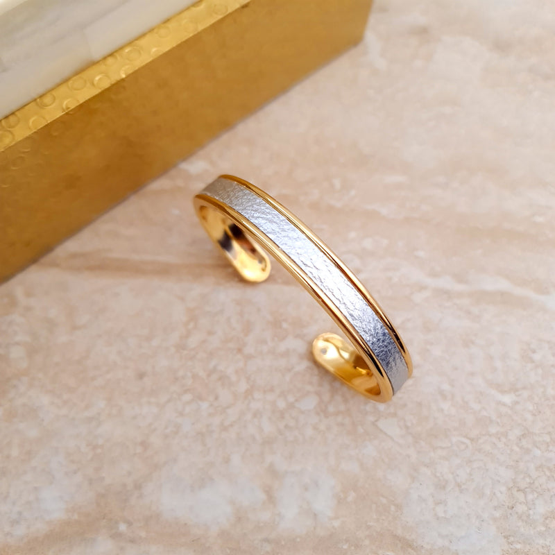 Gold bracelet with silver